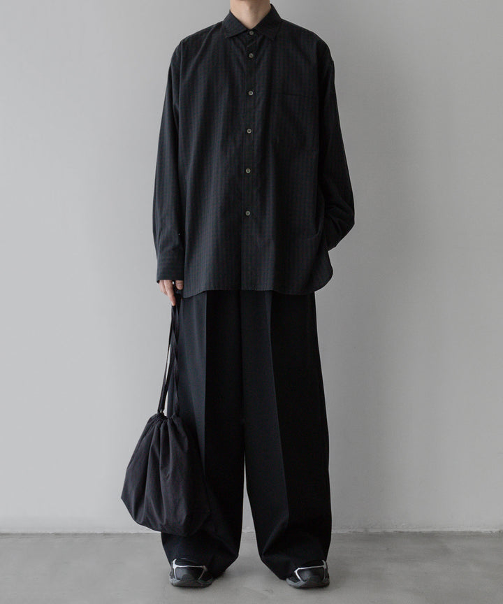 stein(シュタイン)の24SSコレクションOVERSIZED DOWN PAT SHIRTのGINGHAM( CHARCOAL )