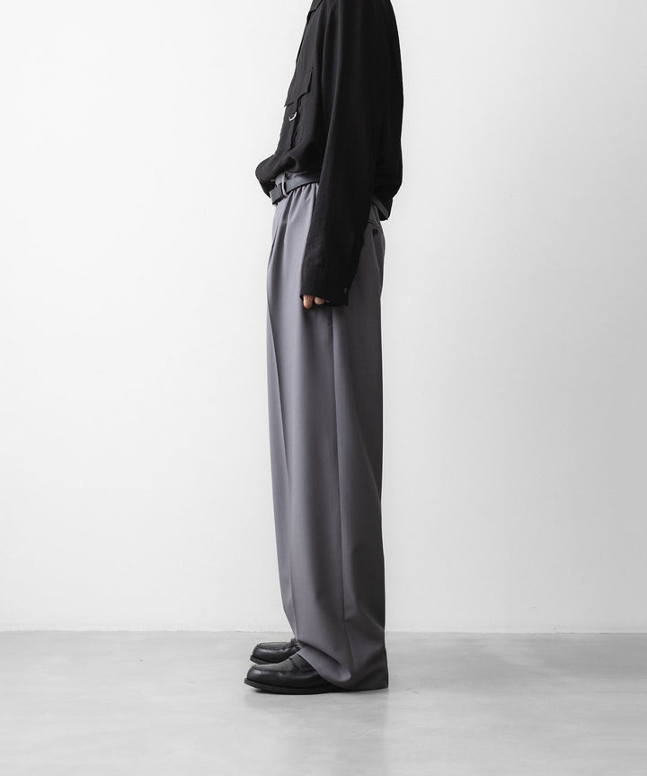ANTHEM A アンセム エーのWOOL TROPICAL SIDE GATHER SLACKSの公式通販サイトsession福岡セレクトショップ