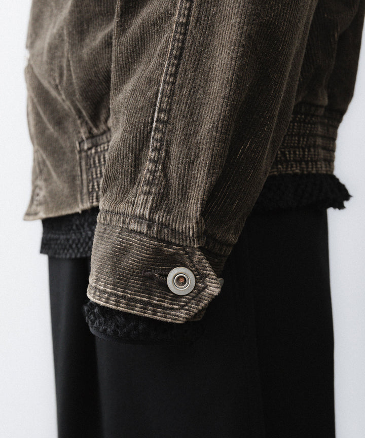 【paratrait】COATED CORDUROY PK - BLACK