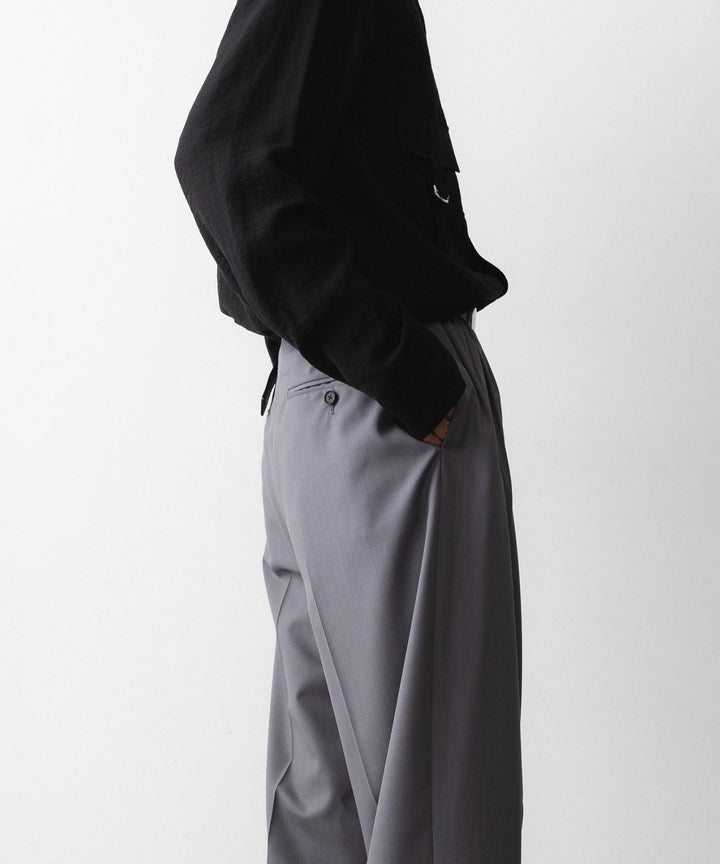 ANTHEM A アンセム エーのWOOL TROPICAL SIDE GATHER SLACKSの公式通販サイトsession福岡セレクトショップ