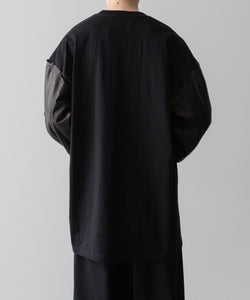  i'm here(アイムヒアー)のWASHABLE LEATHER SLEEVE : L/S T-SHIRT - BLACKの公式通販サイトsession福岡セレクトショップ