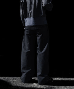 ssstein / シュタイン】DOUBLE WEAVE COTTON ROUND PANTS - BLACK