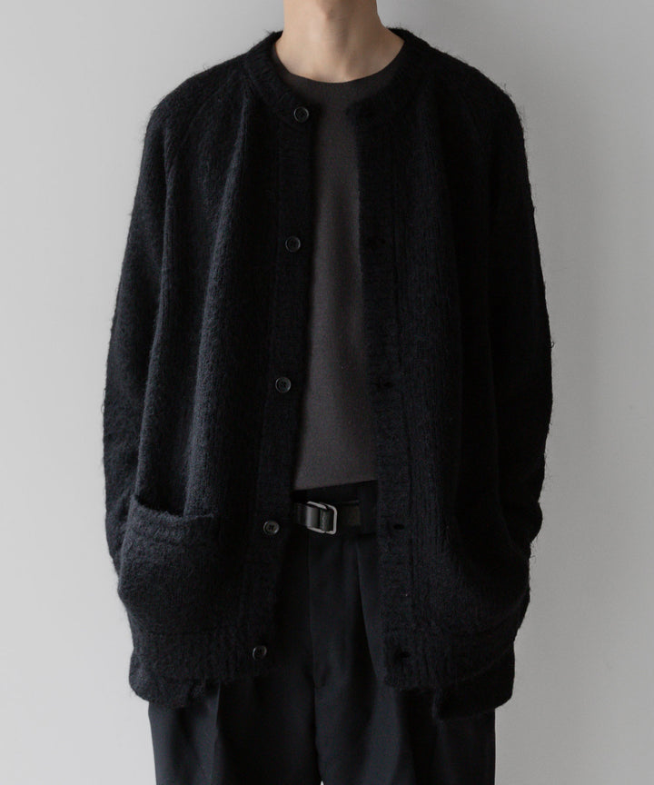 stein(シュタイン)の23AWコレクションKID MOHAIR KNIT CARDIGANのBLACK 公式通販サイトsession福岡セレクトショップ