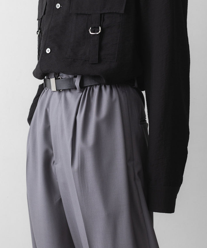ANTHEM A アンセム エーのWOOL TROPICAL SIDE GATHER SLACKSの公式通販サイトsession福岡セレクトショップ