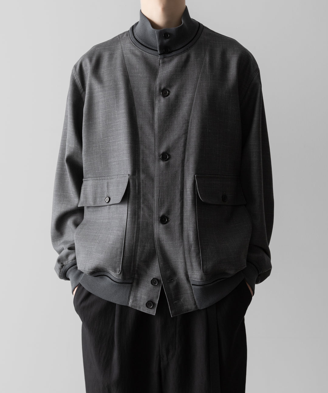 INTÉRIM(インテリム)のHYPER BIG VIRGIN WOOL SILK MOHAIR SUITING RIBBED JACKET - M.GRAY 公式通販サイトsession福岡セレクトショップ
