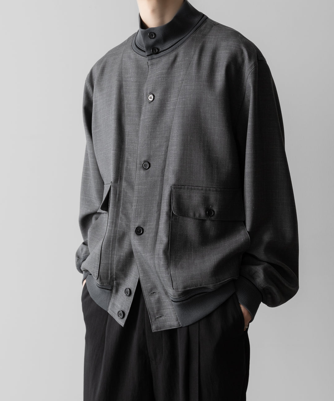 INTÉRIM(インテリム)のHYPER BIG VIRGIN WOOL SILK MOHAIR SUITING RIBBED JACKET - M.GRAY 公式通販サイトsession福岡セレクトショップ
