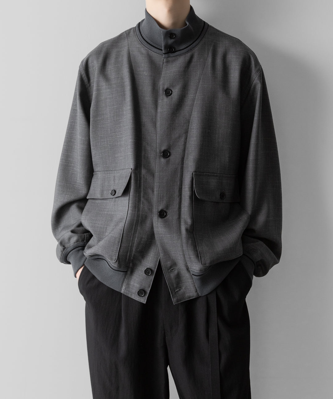 INTÉRIM(インテリム)のHYPER BIG VIRGIN WOOL SILK MOHAIR SUITING RIBBED JACKET - M.GRAY 公式通販サイトsession福岡セレクトショップ
