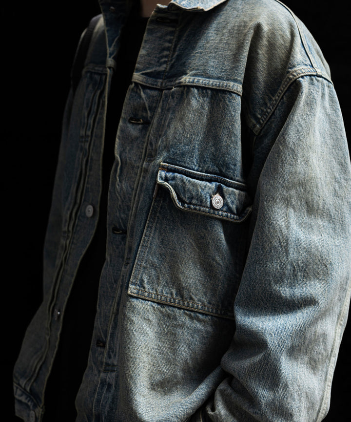 インテリムのHYPER BIG VINTAGE WASHED "1ST KIBATA SHUTTLE DENIM JACKETのSHABBY
