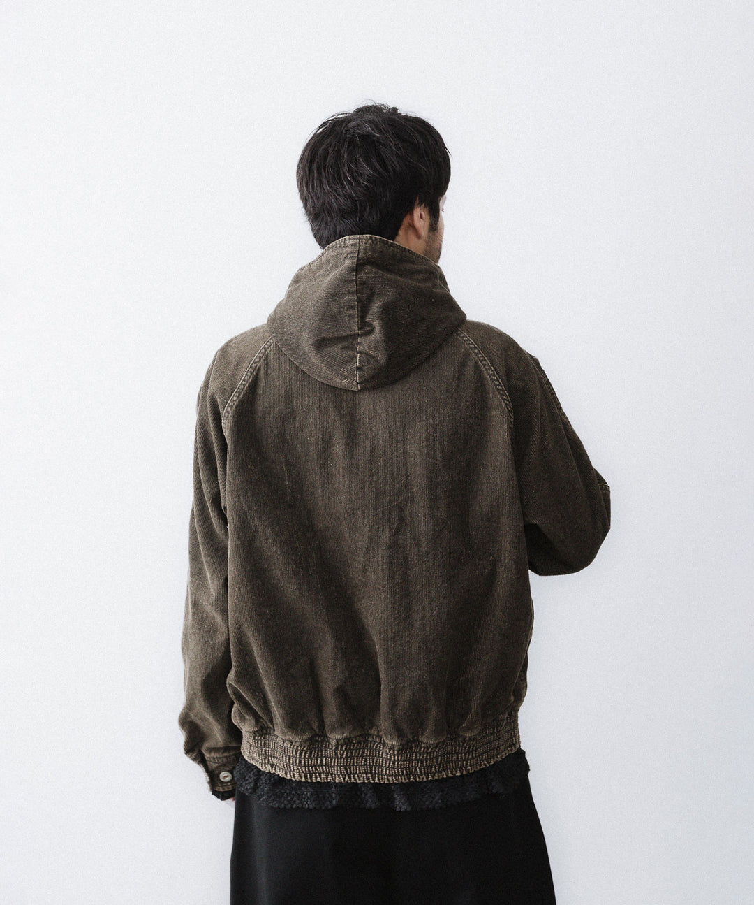【paratrait】COATED CORDUROY PK - BLACK