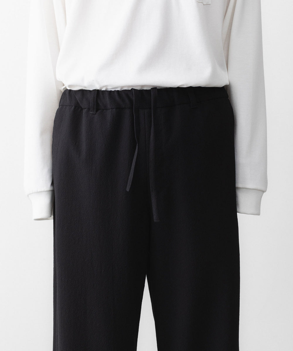 INTÉRIM - インテリムのWOOL CREPE SABLE VOILE DEADSTOCK FABRIC WIDE DRESS EASY PANTSのBLACK公式通販サイトsession福岡セレクトショップ