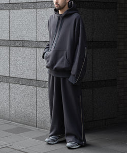 【 i'm here 】SIDE ZIP : SWEAT HOODIE - GRAY