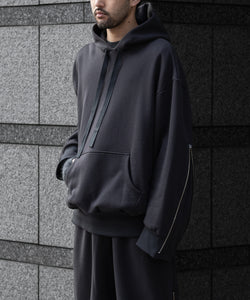 【 i'm here 】SIDE ZIP : SWEAT HOODIE - GRAY