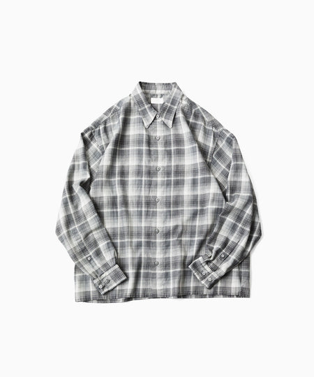 【paratrait】CHECK LS SHIRT - BLACK
