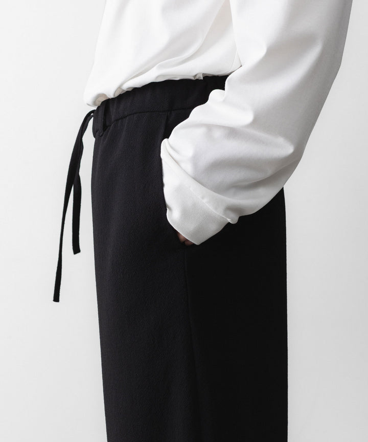 INTÉRIM - インテリムのWOOL CREPE SABLE VOILE DEADSTOCK FABRIC WIDE DRESS EASY PANTSのBLACK公式通販サイトsession福岡セレクトショップ