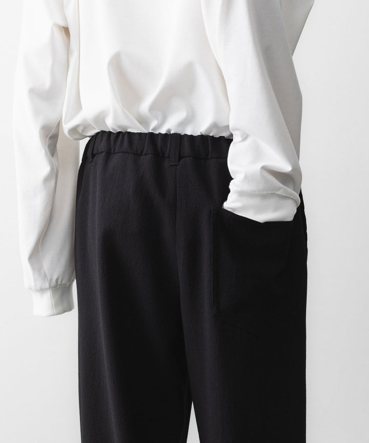 INTÉRIM - インテリムのWOOL CREPE SABLE VOILE DEADSTOCK FABRIC WIDE DRESS EASY PANTSのBLACK公式通販サイトsession福岡セレクトショップ
