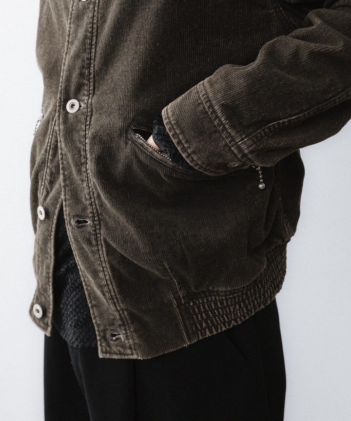 【paratrait】COATED CORDUROY PK - BLACK