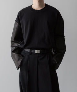  i'm here(アイムヒアー)のWASHABLE LEATHER SLEEVE : L/S T-SHIRT - BLACKの公式通販サイトsession福岡セレクトショップ