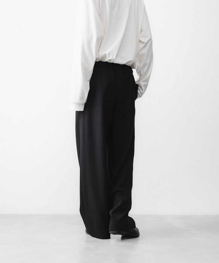 INTÉRIM - インテリムのWOOL CREPE SABLE VOILE DEADSTOCK FABRIC WIDE DRESS EASY PANTSのBLACK公式通販サイトsession福岡セレクトショップ