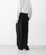 画像をギャラリービューアに読み込む, INTÉRIM - インテリムのWOOL CREPE SABLE VOILE DEADSTOCK FABRIC WIDE DRESS EASY PANTSのBLACK公式通販サイトsession福岡セレクトショップ
