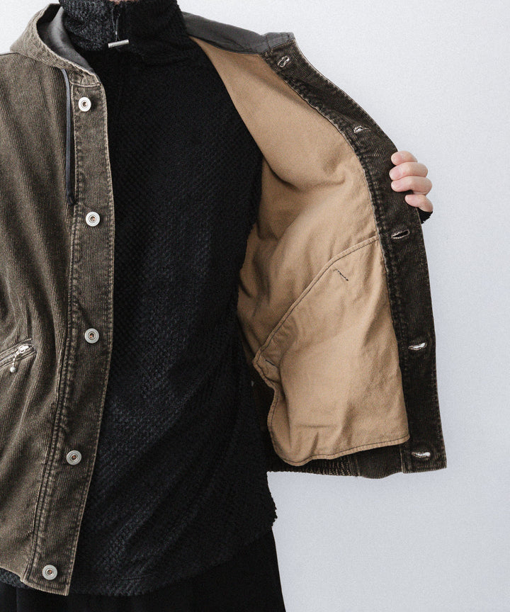 【paratrait】COATED CORDUROY PK - BLACK