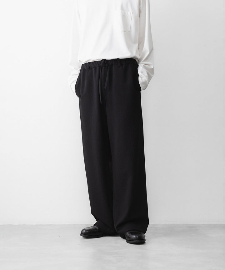 INTÉRIM - インテリムのWOOL CREPE SABLE VOILE DEADSTOCK FABRIC WIDE DRESS EASY PANTSのBLACK公式通販サイトsession福岡セレクトショップ
