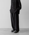 【ANTHEM A】WOOL RAYON TROPICAL NO-BRAINER PANTS - BLACK