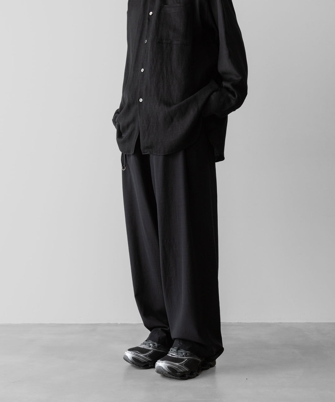 ANTHEM A アンセムエー WOOL RAYON TROPICAL NO-BRAINER PANTSのBLACK 公式通販サイトsession福岡セレクトショップ