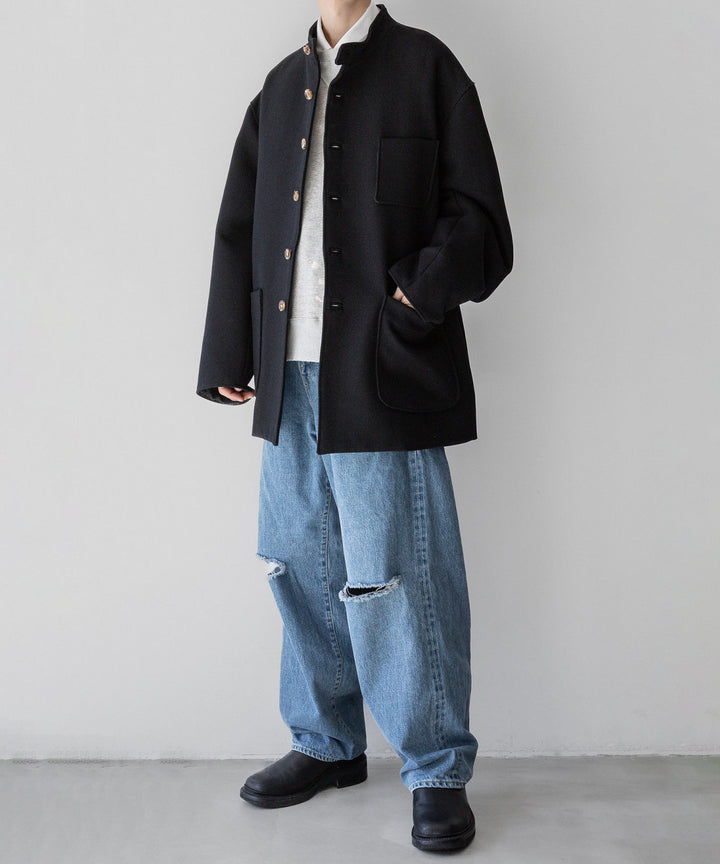 INTÉRIM(インテリム)の23AWコレクションLIMITED DIAGONAL COATIONG TWILL FORESTIEREのBLACK
