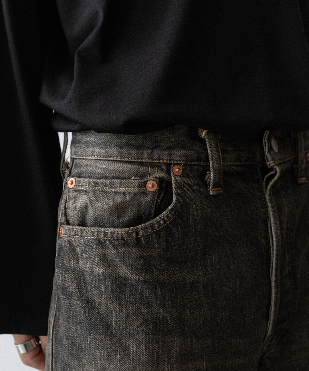 【INTÉRIM】CLASSIC VINTAGE "1947XX" SHUTTLE DENIM TROUSERS - C.BLACK