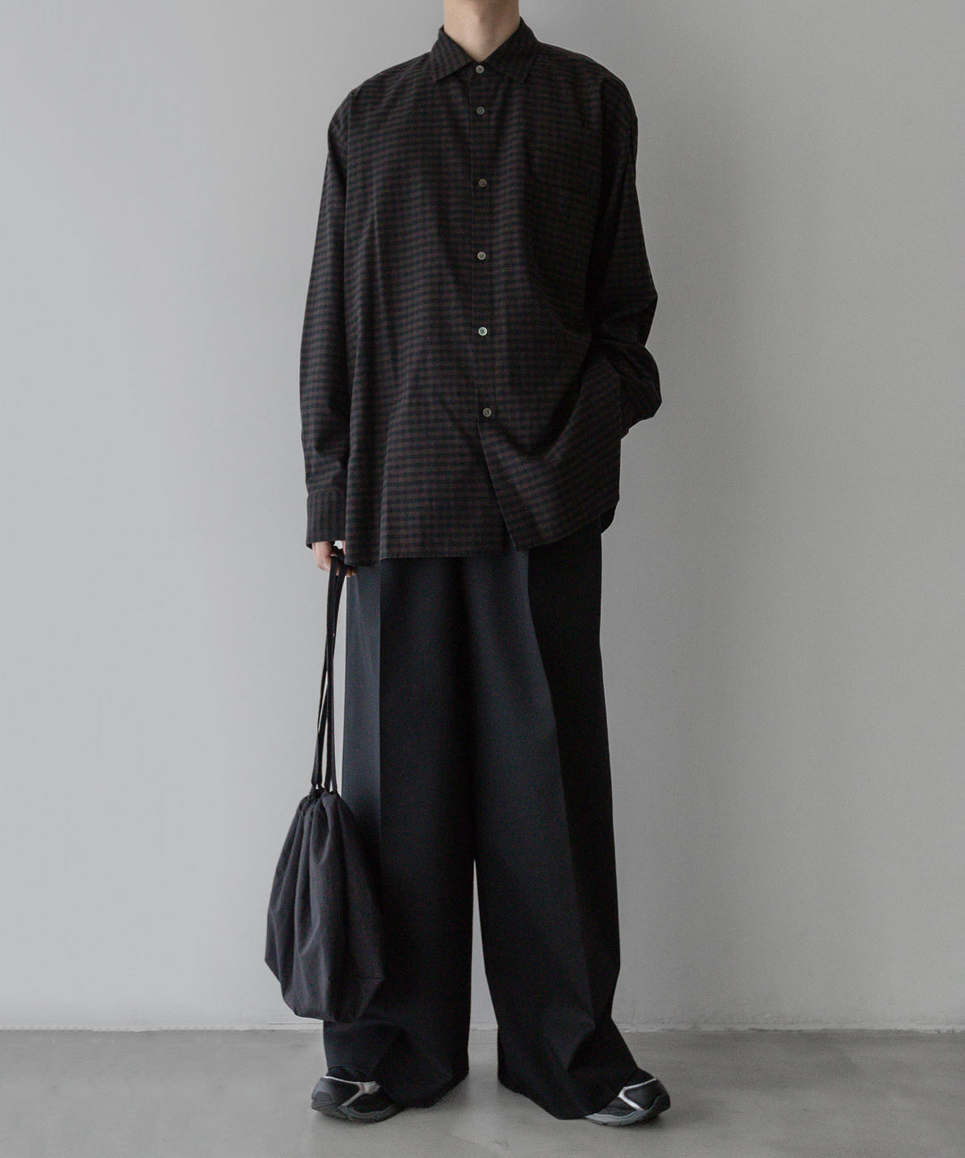 ssstein stein(シュタイン)の24SSコレクションOVERSIZED DOWN PAT SHIRTのGINGHAM(KHAKI)公式通販サイトsession福岡セレクトショップ