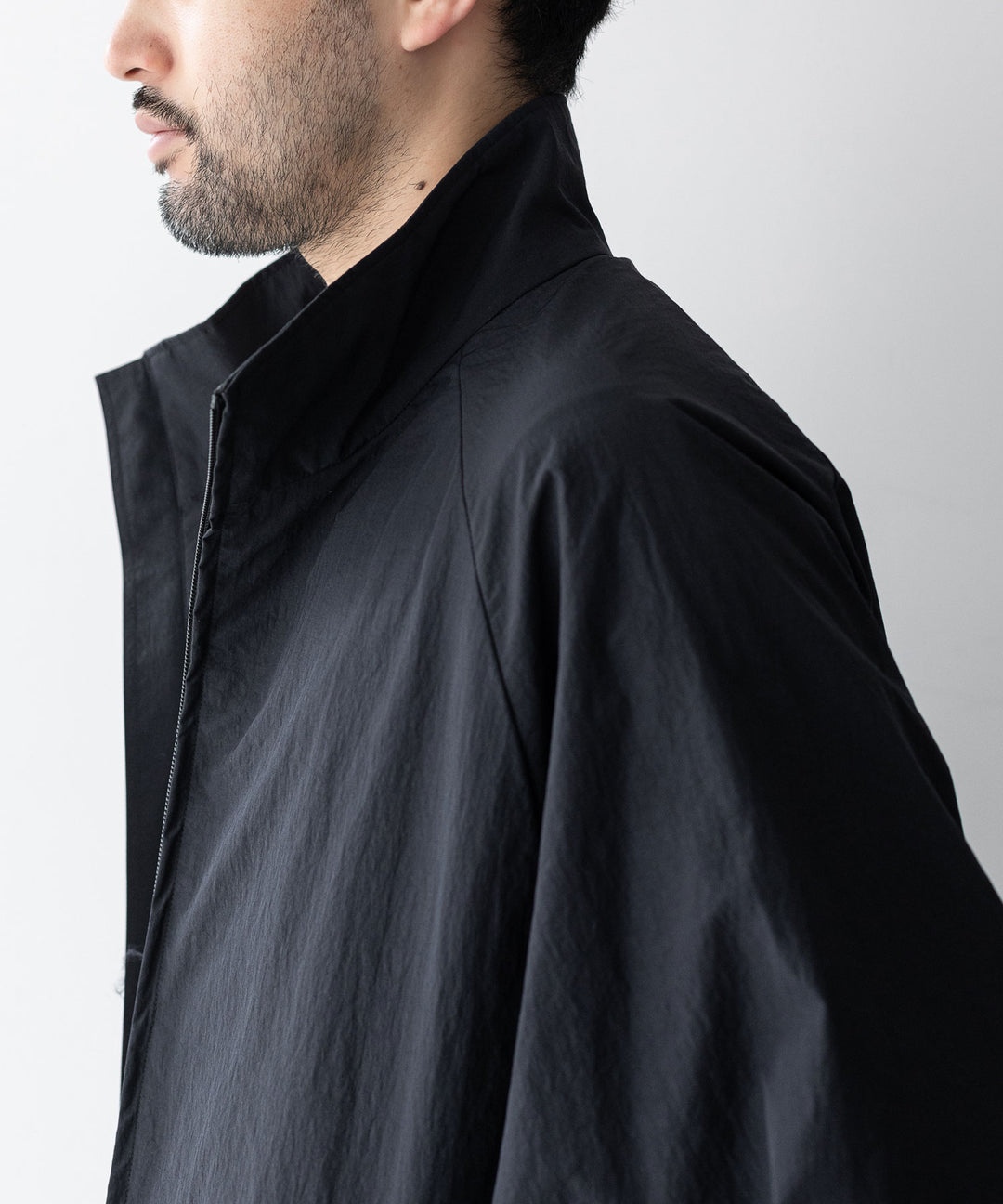 stein(シュタイン)の23AWコレクションWINDBREAKER STAND COLLAR JACKETのBLACK