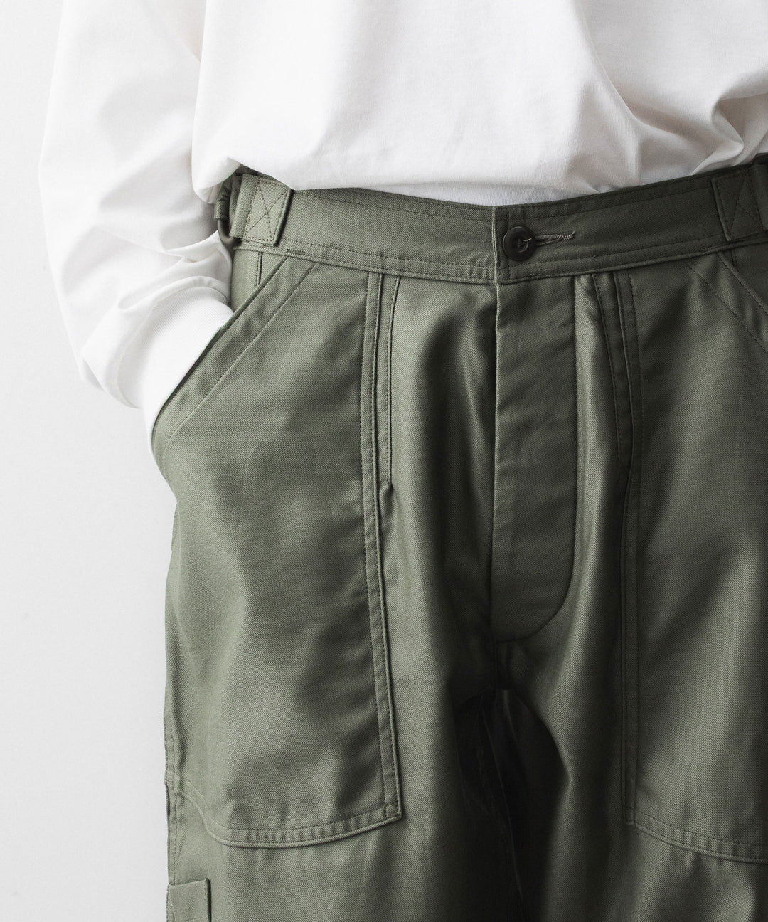 INTÉRIM インテリムGIZA BACK SATIN FRENCH AIR FORCE MECHANIC PANTSのOLIVE 公式通販サイトsession福岡セレクトショップ