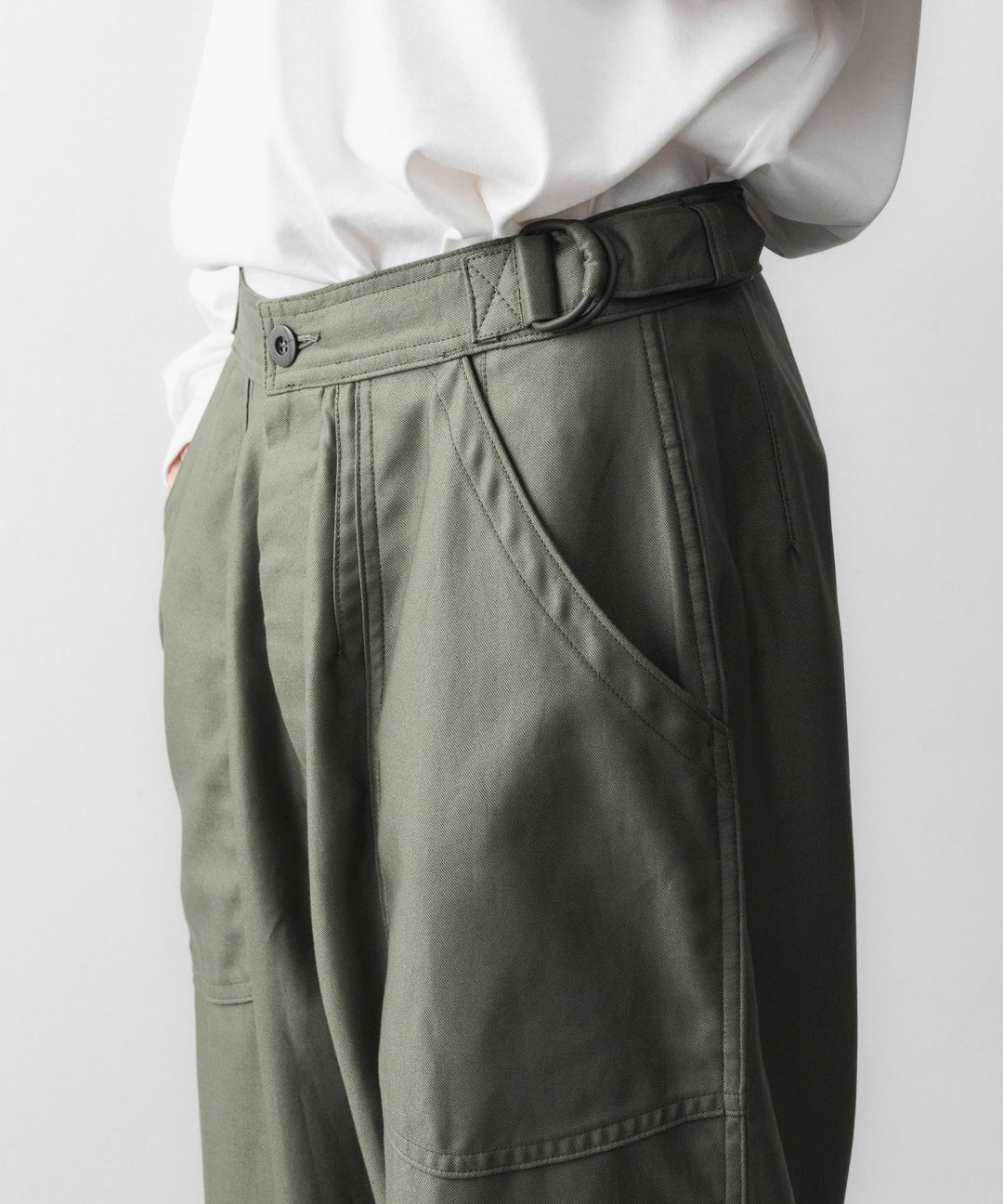 INTÉRIM インテリムGIZA BACK SATIN FRENCH AIR FORCE MECHANIC PANTSのOLIVE 公式通販サイトsession福岡セレクトショップ