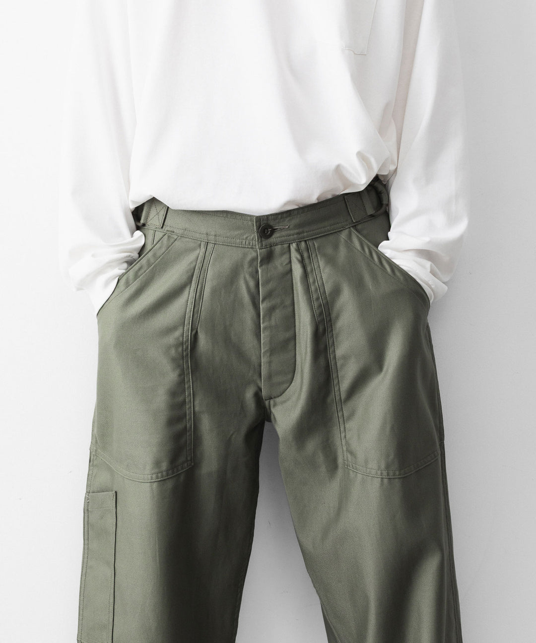 INTÉRIM インテリムGIZA BACK SATIN FRENCH AIR FORCE MECHANIC PANTSのOLIVE 公式通販サイトsession福岡セレクトショップ