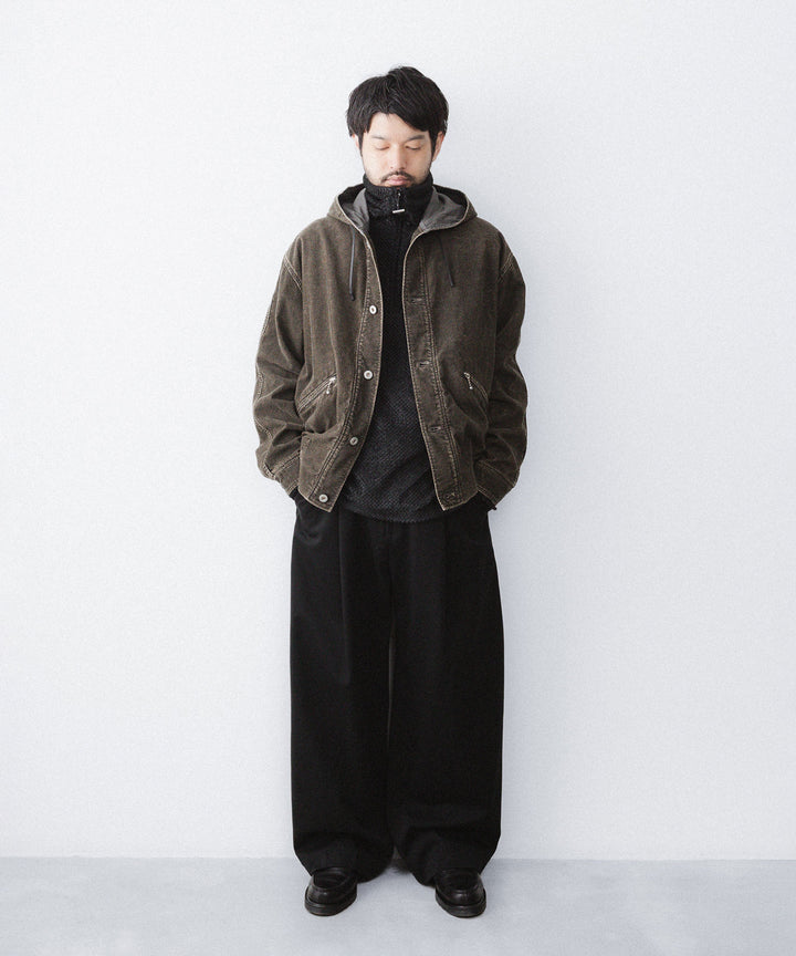 【paratrait】COATED CORDUROY PK - BLACK