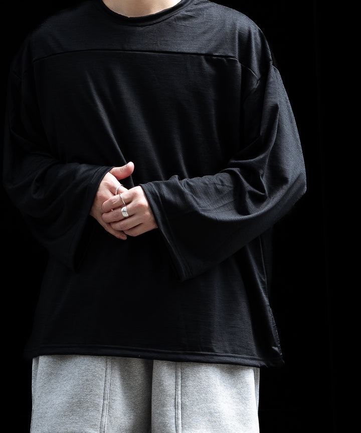 INTÉRIM - インテリムのHYPER BIG EXTRA FINE MERINO WOOL FOOTBALL L/S TEE のBLACK公式通販サイトsession福岡セレクトショップ