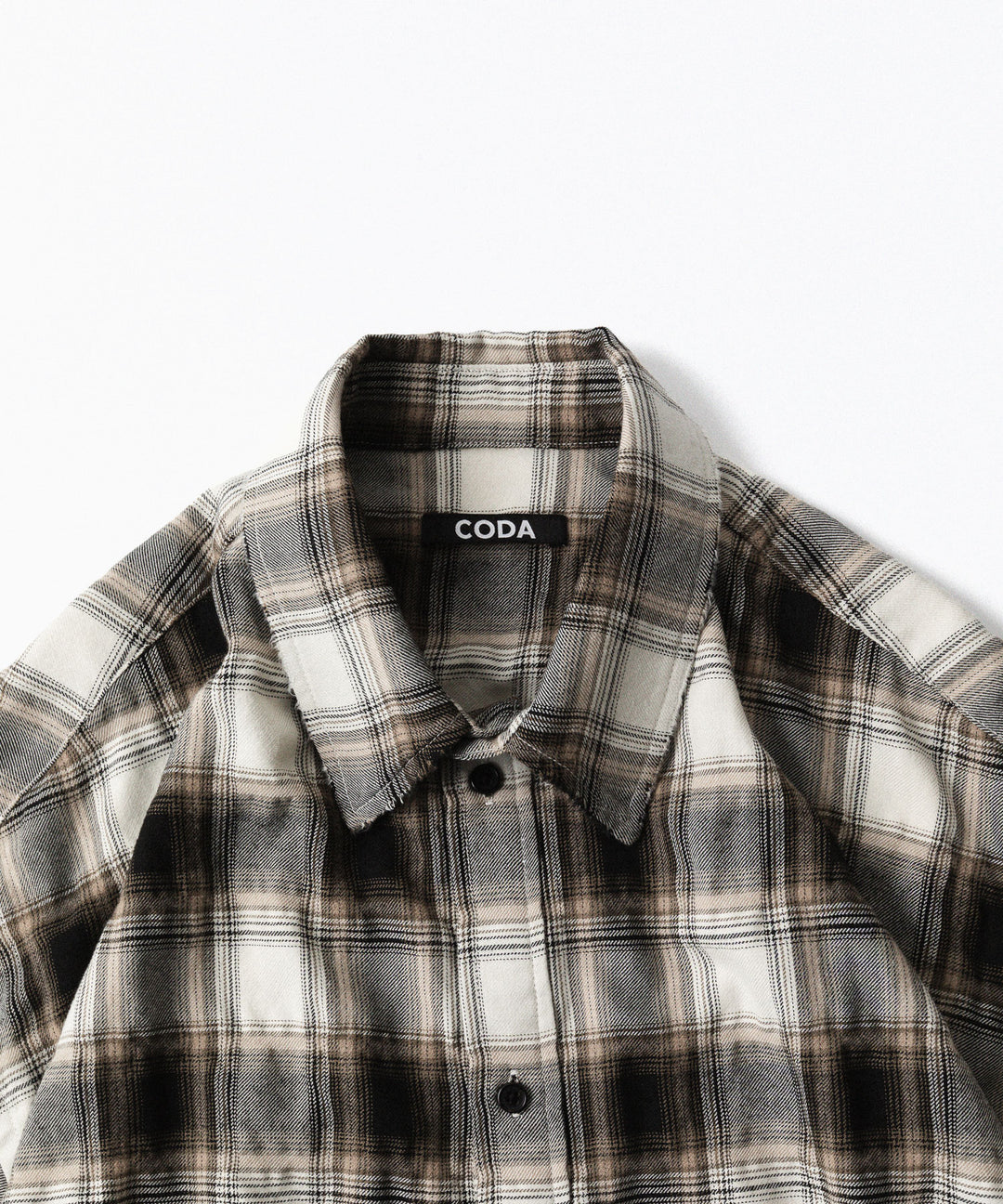 CODA -コーダのBEIGE GREY CHECKED WASHED THRASHED STRUCTURED SHIRTのBEIGE GREY CHECK公式通販サイトsession福岡セレクトショップ