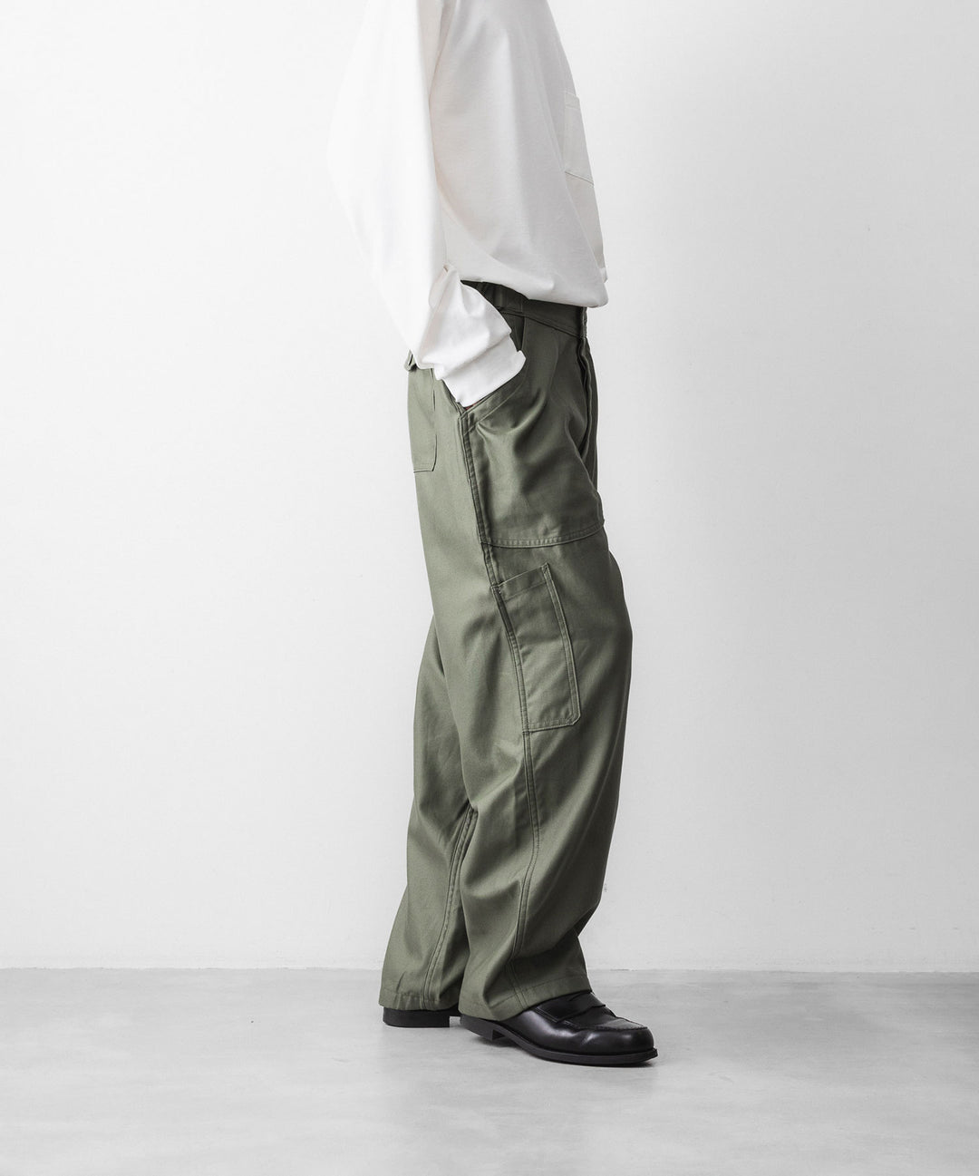 INTÉRIM インテリムGIZA BACK SATIN FRENCH AIR FORCE MECHANIC PANTSのOLIVE 公式通販サイトsession福岡セレクトショップ