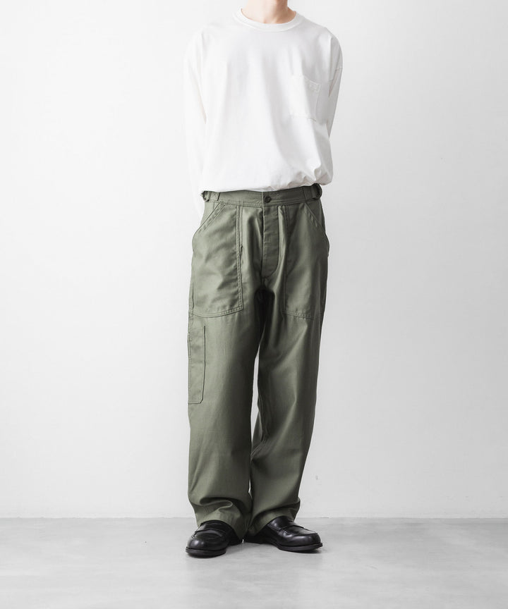 INTÉRIM インテリムGIZA BACK SATIN FRENCH AIR FORCE MECHANIC PANTSのOLIVE 公式通販サイトsession福岡セレクトショップ