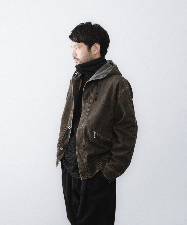 【paratrait】COATED CORDUROY PK - BLACK