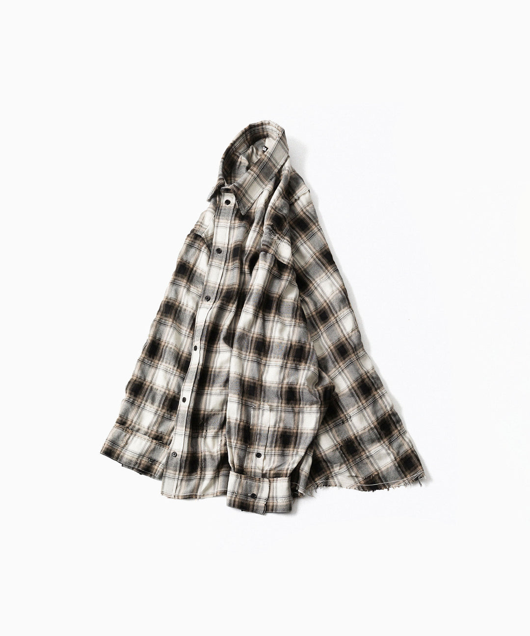 CODA -コーダのBEIGE GREY CHECKED WASHED THRASHED STRUCTURED SHIRTのBEIGE GREY CHECK公式通販サイトsession福岡セレクトショップ