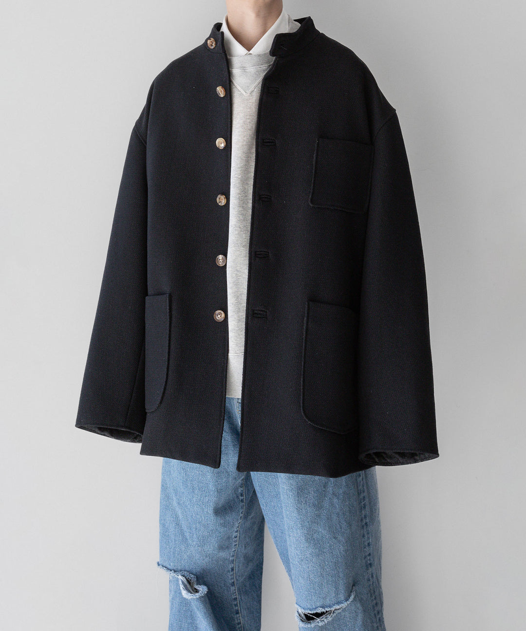 INTÉRIM(インテリム)の23AWコレクションLIMITED DIAGONAL COATIONG TWILL FORESTIEREのBLACK