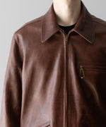 画像をギャラリービューアに読み込む, 【INTÉRIM】BROWN SHEEPSKIN REVERSIBLE LEATHER JACKET - GOLD ZIP
