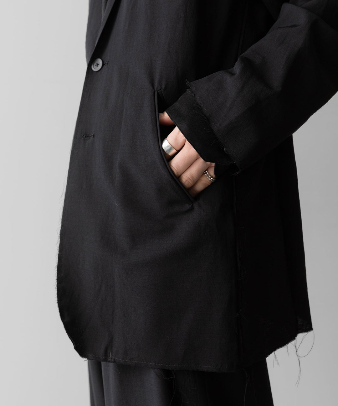 ANTHEM A アンセムエー WOOL RAYON TROPICAL BROKEN JACKETのBLACK 公式通販サイトsession福岡セレクトショップ