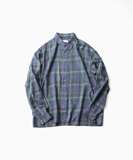 【paratrait】CHECK LS SHIRT - GREEN