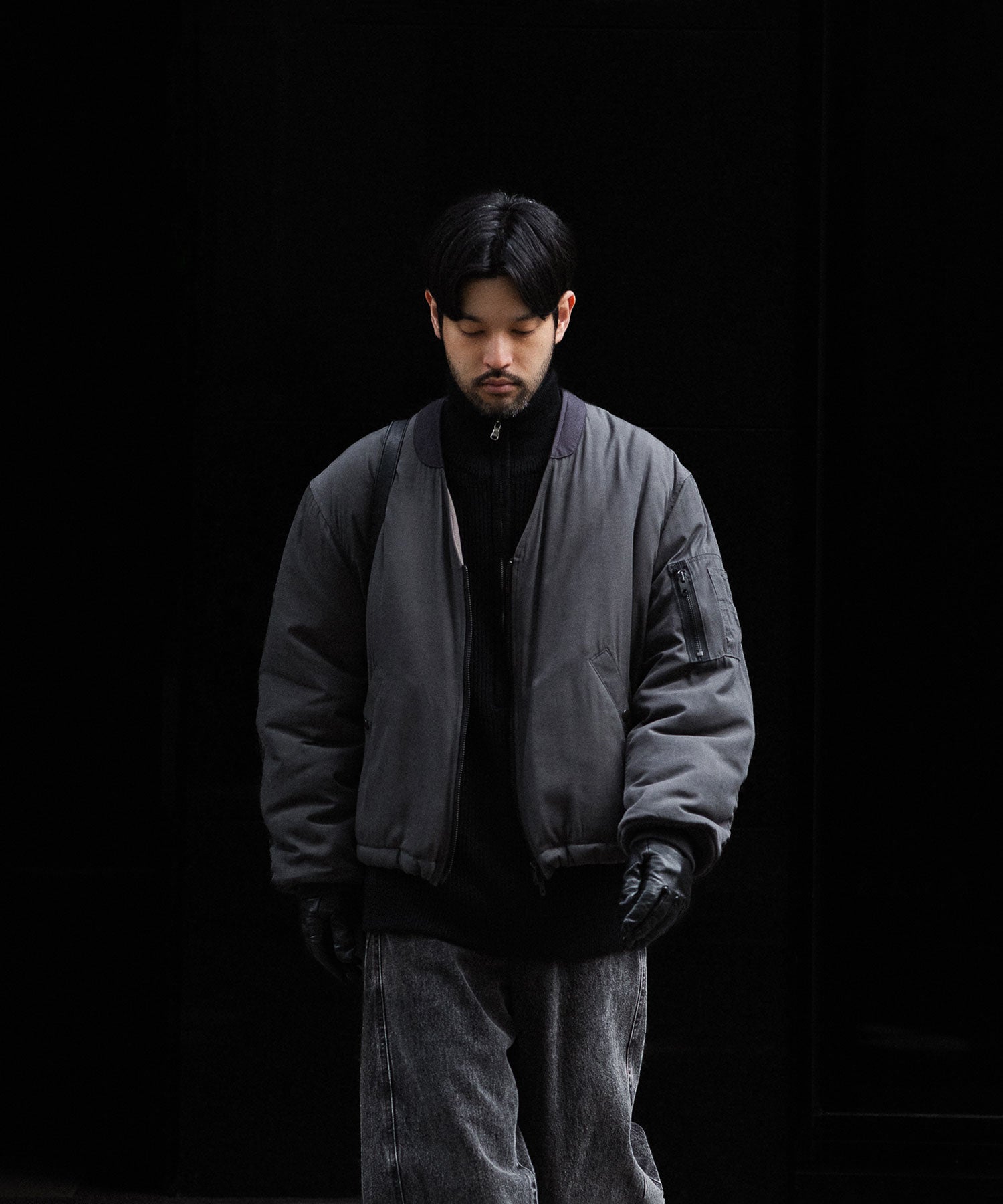 ANTHEM A アンセムエー PIGMENT AND DYE PUFFER MILITARY BLOUSONのDUSTY BLACK 公式通販サイトsession福岡セレクトショップ