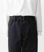 画像をギャラリービューアに読み込む, INTÉRIM インテリムのFABRIC WASHER CHINO  BELTED FRENCH ARMY MIL BAGGY TROUSERのBLACK 公式通販サイトsession福岡セレクトショップ
