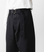 画像をギャラリービューアに読み込む, INTÉRIM インテリムのFABRIC WASHER CHINO  BELTED FRENCH ARMY MIL BAGGY TROUSERのBLACK 公式通販サイトsession福岡セレクトショップ
