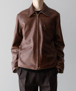 画像をギャラリービューアに読み込む, 【INTÉRIM】BROWN SHEEPSKIN REVERSIBLE LEATHER JACKET - GOLD ZIP
