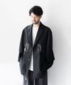 【stein】OVERSIZED LEATHER CORSETED JACKET - BLACK